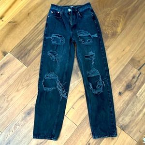 BDG high-rise baggy black jeans, size 25